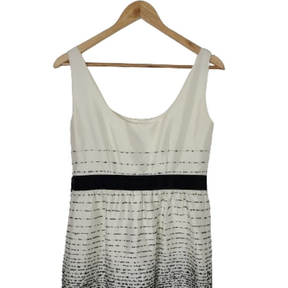 KATE SPADE Trish Be Dazzled Cream Black Dotted Ombre Midi Dress Women's Size 4 - Picture 8 of 14